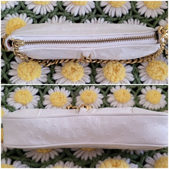 Juicy Couture Leather Ostrich Pattern Baguette Bag - Picture 7 of 14